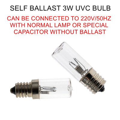 أوزون E14 UVC المصباح الكهربائي ذاتي الصابورة للتطهير من الفيروسات
